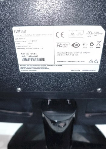 20 inç  Fujitsu Monitör - Görsel 3