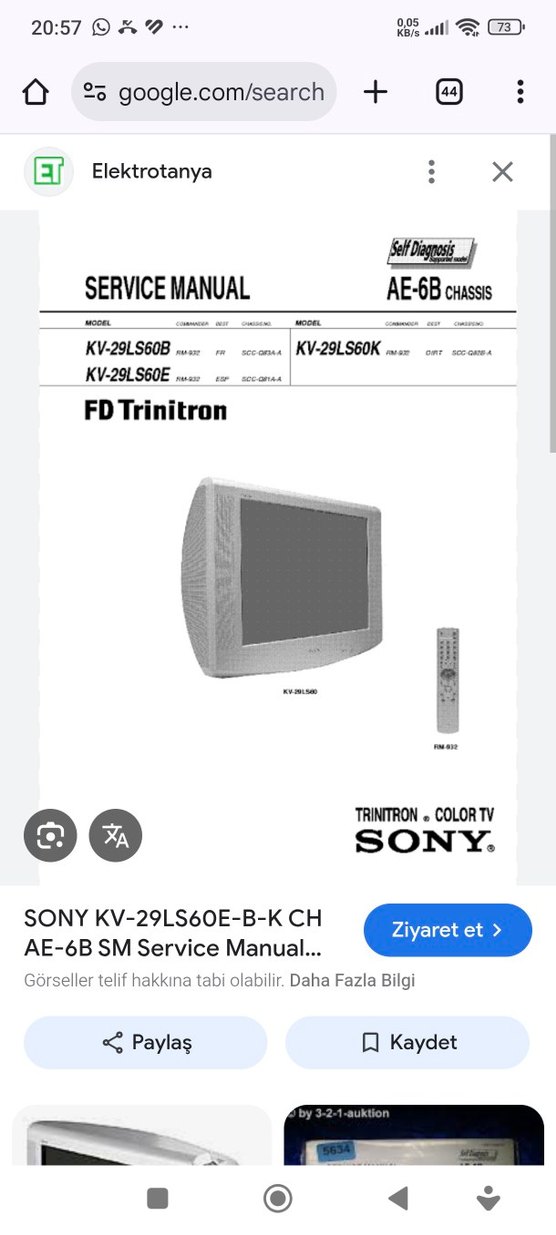 Gri Sony Düz ekran  Renkli TV KV-29LS60 - Görsel 3