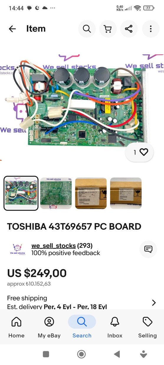Toshiba klima anakart 43T69657 PC Board Güç kartı - Görsel 3