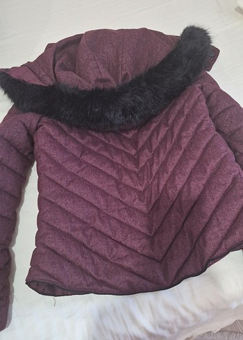 Kürklü Bordo Kadın Kışlık Mont - Görsel 4