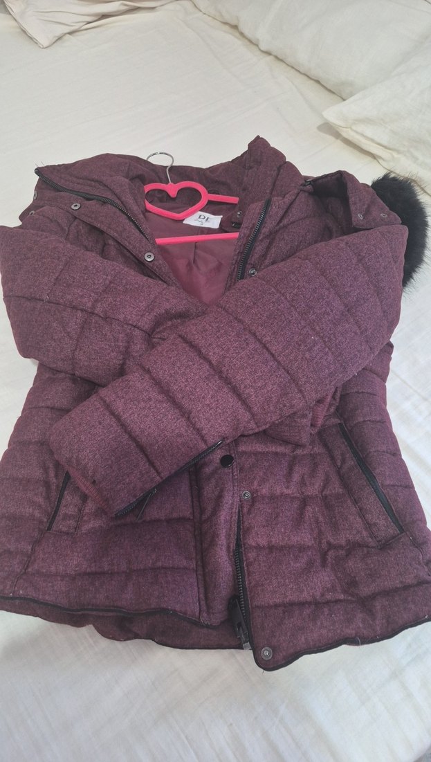 Kürklü Bordo Kadın Kışlık Mont - Görsel 3