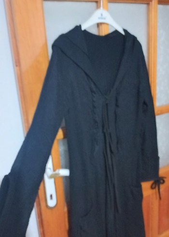 Uzun Kollu Siyah penye spor  hırka - Görsel 3