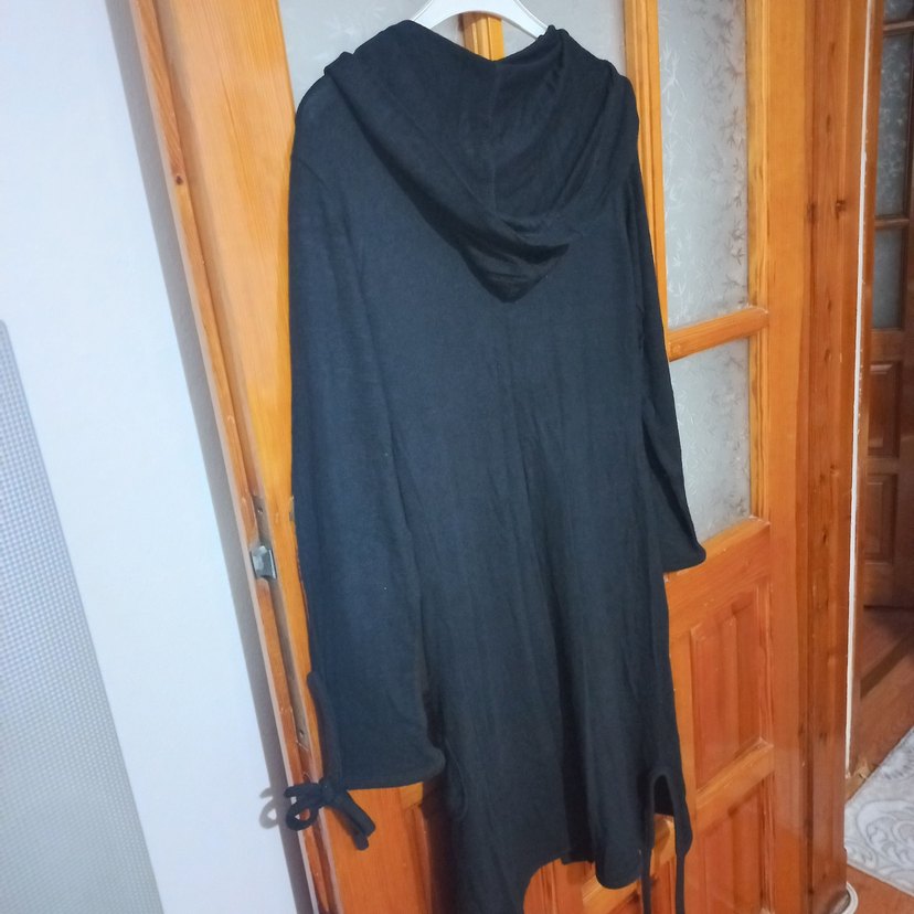 Uzun Kollu Siyah penye spor  hırka - Görsel 2