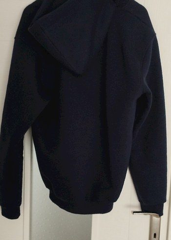 Erkek Lacivert Fermuarlı Kapüşonlu Sweatshirt - Görsel 3