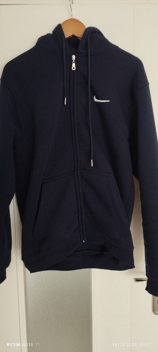 Erkek Lacivert Fermuarlı Kapüşonlu Sweatshirt - Görsel 2