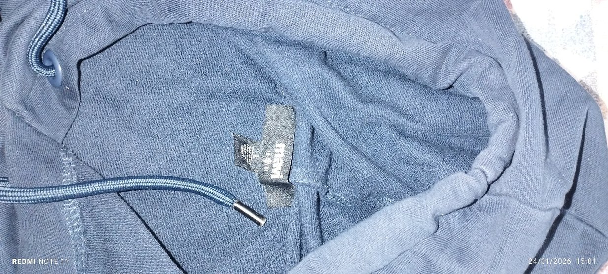 Kapüşonlu erkek Sweatshirt Mavi Rahat Kesim - Görsel 2