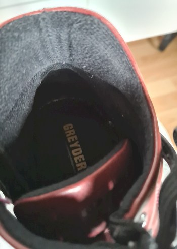 Bordo Deri Kadın Bot Greyder - Görsel 4