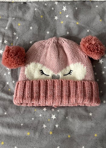 Pembe Nakışlı Örgü Çocuk Bere - Görsel 2