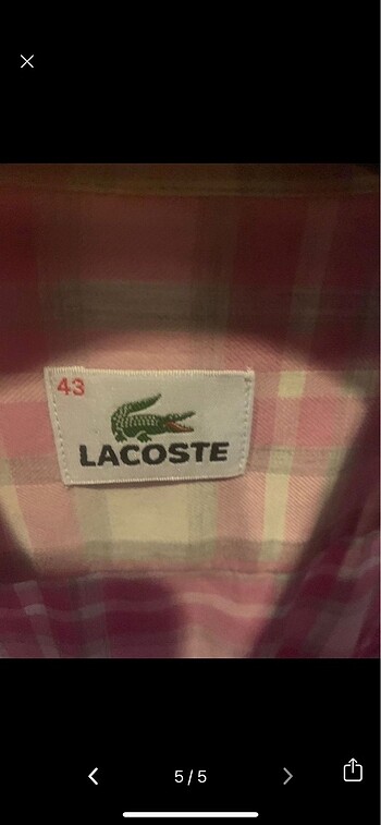 xl Beden çeşitli Renk ORİJİNAL AZ KULLANILMIŞ LACOSTE GÖMLEK