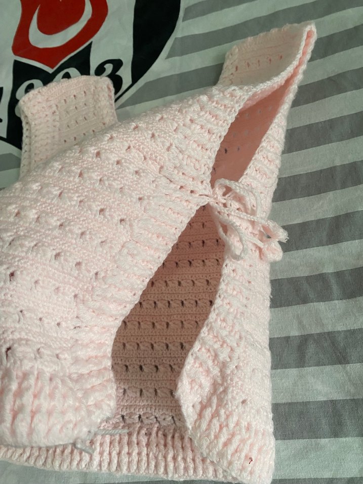 Pembe Kız Çocuk Örgü Süveter - Görsel 3