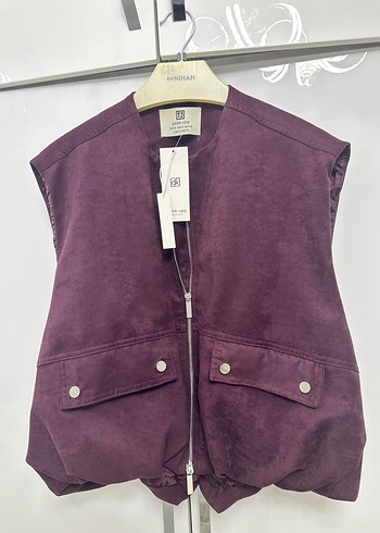 Bordo Süet  Kadın Yelek - Görsel 4