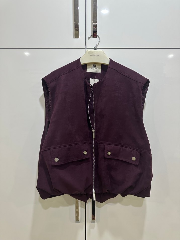 Bordo Süet  Kadın Yelek - Görsel 5