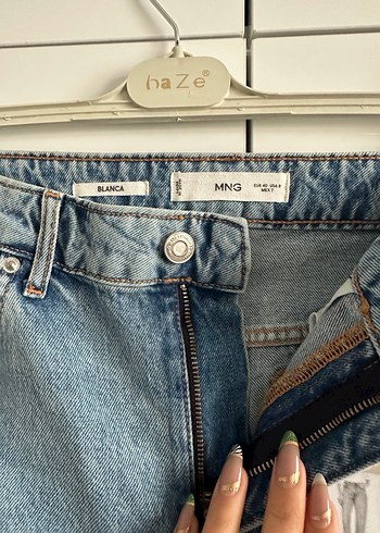 Kadın Mavi Denim Midi Boy Bol Kesim Jean - Görsel 4