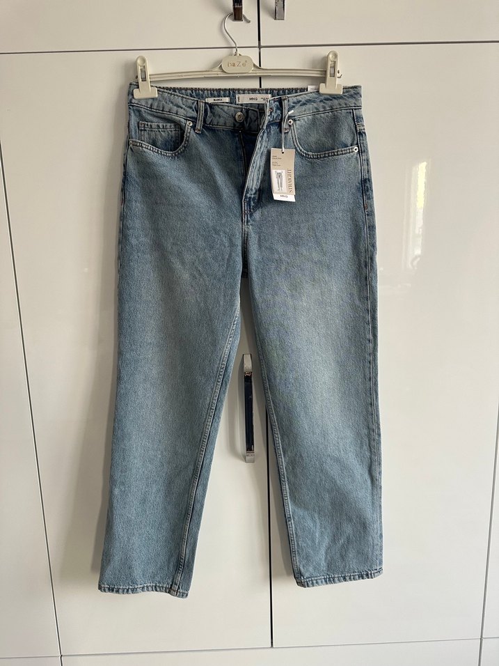 Kadın Mavi Denim Midi Boy Bol Kesim Jean - Görsel 2