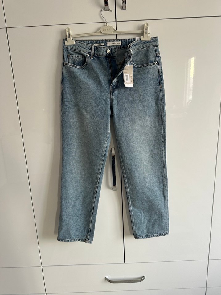 Kadın Mavi Denim Midi Boy Bol Kesim Jean - Görsel 5