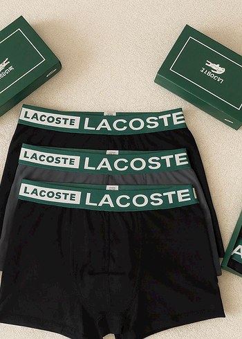 Erkek Lacoste Yeşil Baskılı Boxer