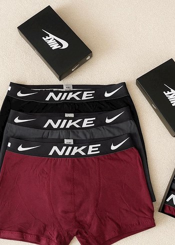 Bordo Baskılı Erkek Nike Boxer