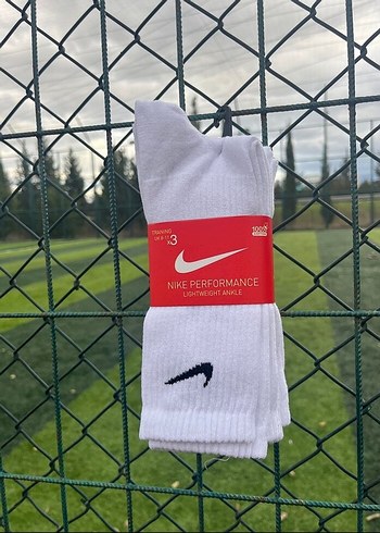 Nike Erkek Beyaz Çorap 3'lü