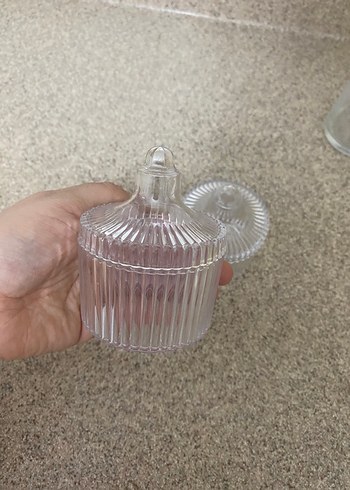 Şeffaf Çizgili Cam Saklama Kabı - Görsel 2