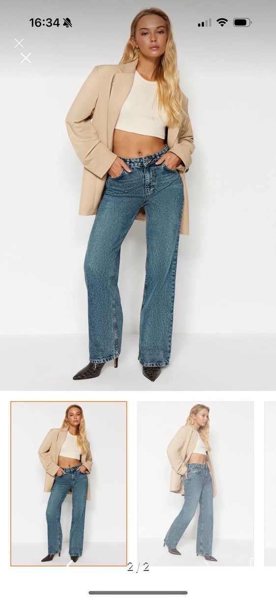 MİLLA SOLUK EFEKT VİNTAGE JEAN WİDE LEG - Görsel 2