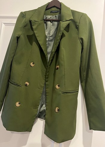 Trendyol & Milla Haki Yesil Cift Sirali Blazer Ceket