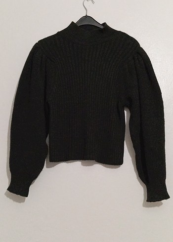 Köyü haki Örgü Kadın Triko Kazak - Görsel 2