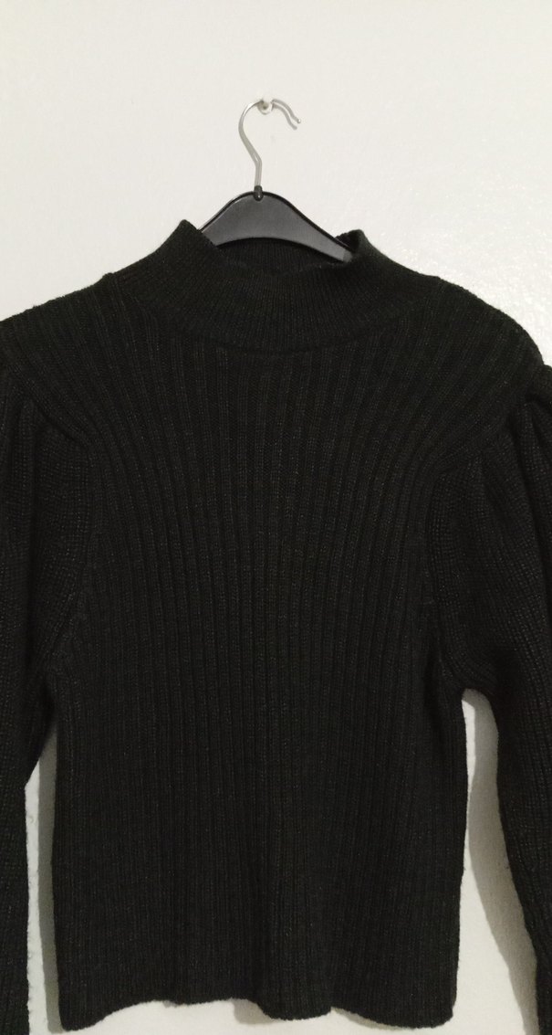 Köyü haki Örgü Kadın Triko Kazak - Görsel 4