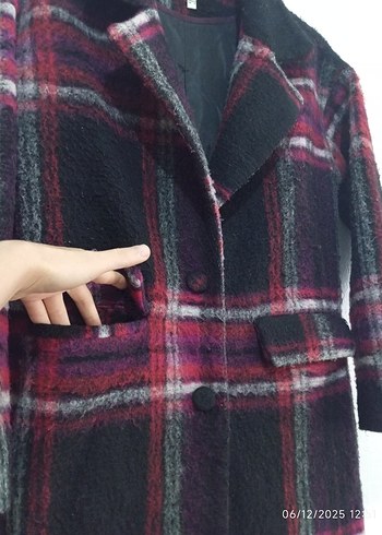 Kırmızı Ekose Desenli Kaban - Görsel 3