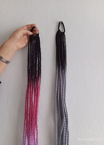 Elastik Çok Renkli Örgülü Saç Aksesuarı - Görsel 2