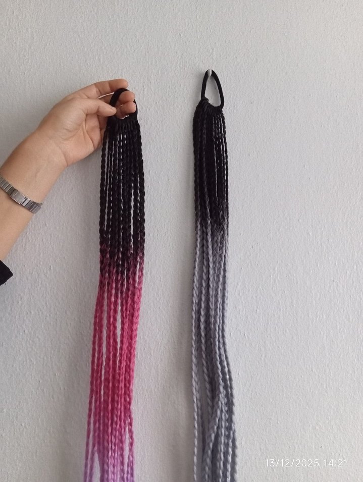 Elastik Çok Renkli Örgülü Saç Aksesuarı - Görsel 2