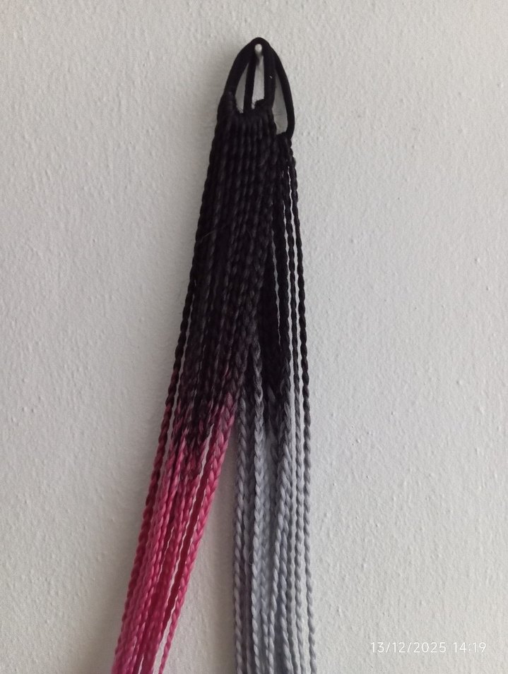 Elastik Çok Renkli Örgülü Saç Aksesuarı - Görsel 4