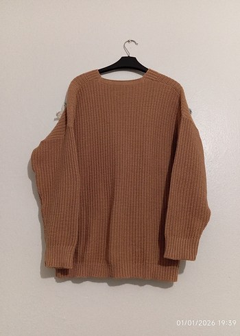 Nakışlı Kahverengi Hırka - Görsel 5