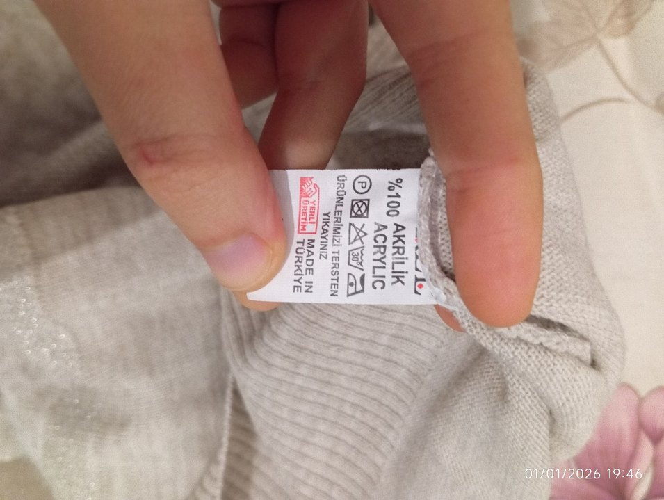 Bej Uzun Kollu Kadın Triko Kazak - Görsel 4