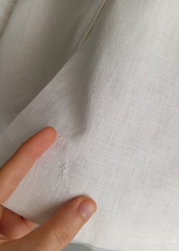 Beyaz Düğmeli Erkek Keten Takım - Görsel 11