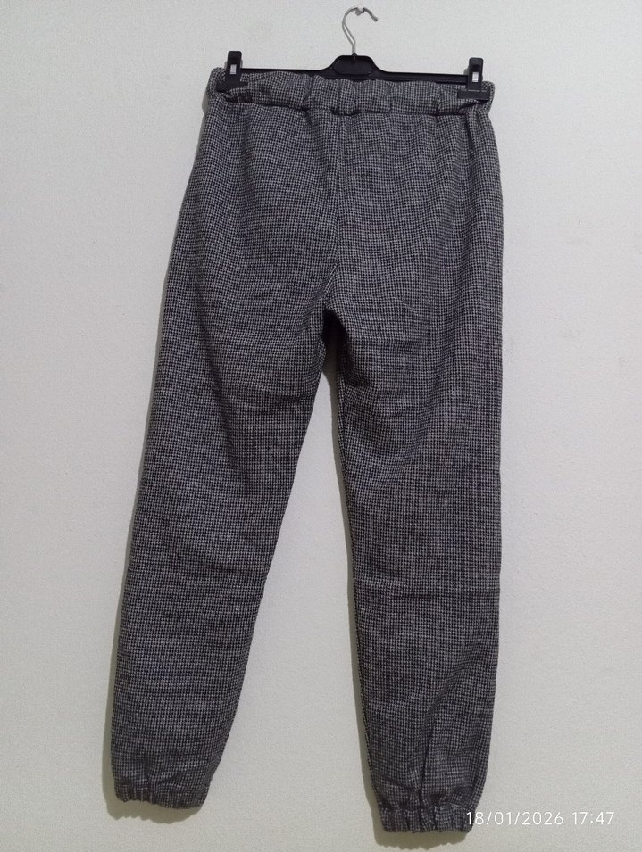 Gri Bol Kesim Kadın Eşofman Altı - Görsel 4