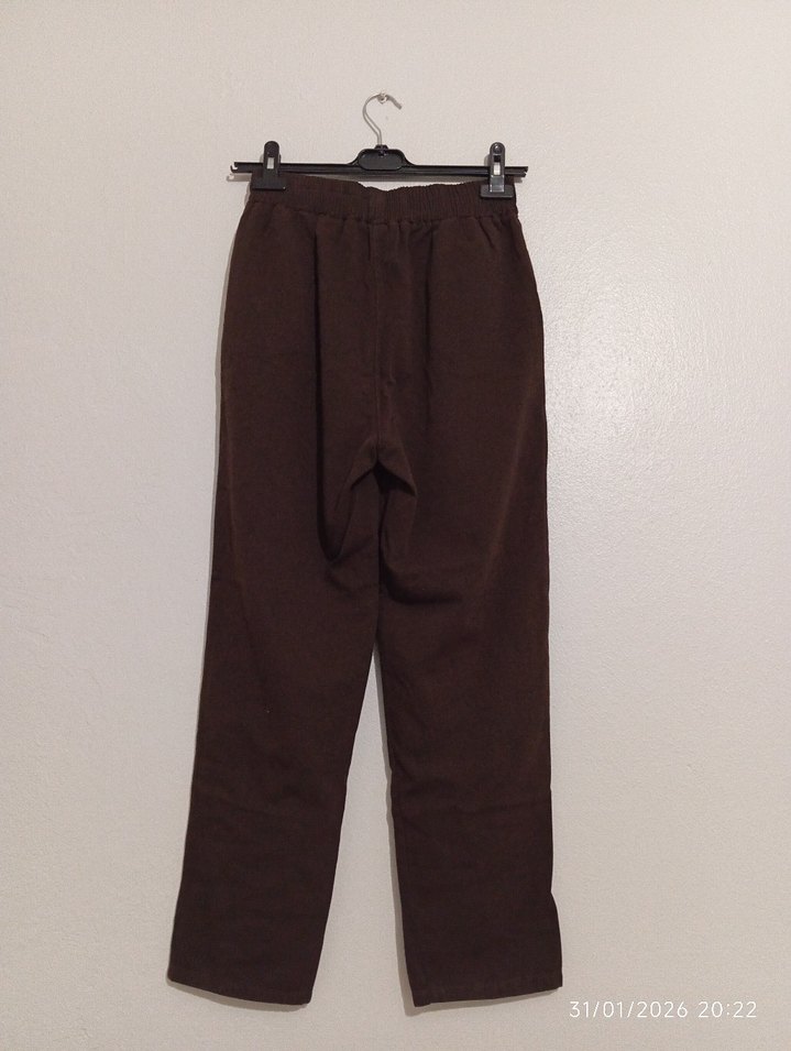 Kadın Kahverengi Salaş Pantolon - Görsel 4