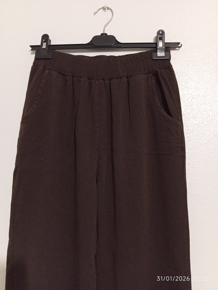 Kadın Kahverengi Salaş Pantolon - Görsel 2