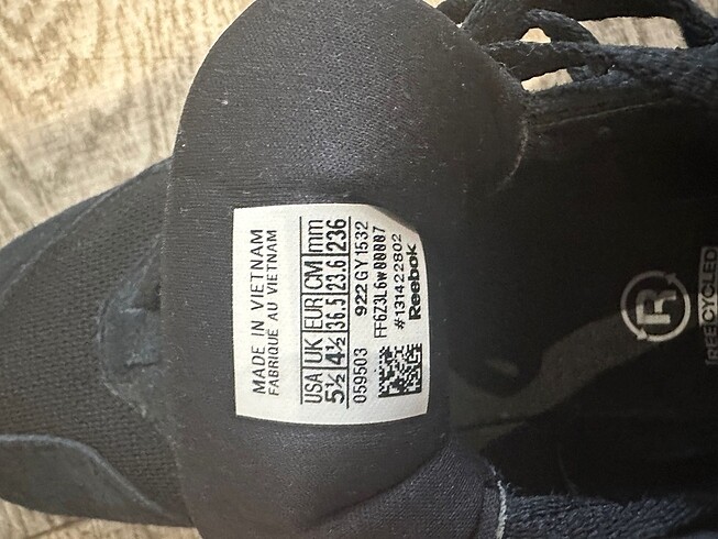36,5 Beden siyah Renk Reebok spor