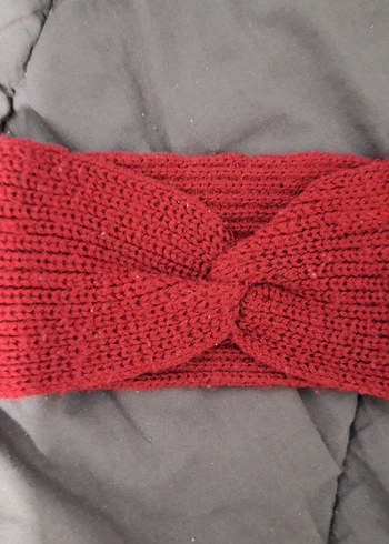 Bordo Kadın Örgü Bandana - Görsel 2