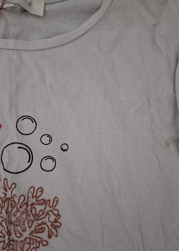 Beyaz Pamuklu Maternity Tişört, Kısa Kollu, Baskılı - Görsel 3