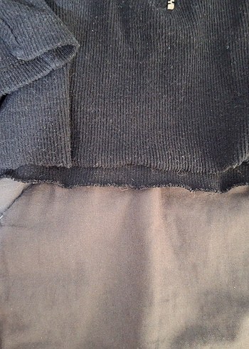 Fermuarlı Gri Uzun Kollu Crop - Görsel 2