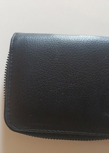 Diğer Siyah Deri Fermuarlı Kadın Cüzdanı