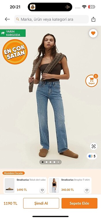 stradivarius D 98 fit vintage jean