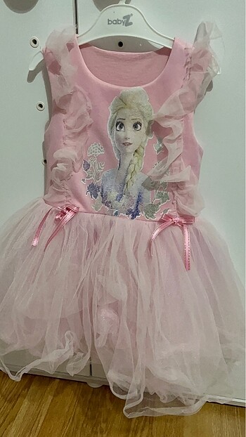 3-4 yaş kız çocuk pembe Elsalı elbise