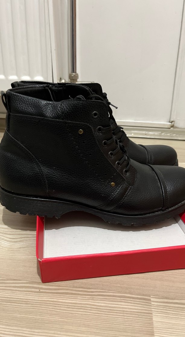 Siyah Bağcıklı Erkek Lastik Bot - Görsel 4