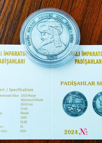 2024 Padişahlar Serisi Fatih Sultan Mehmet Han Hatıra Parası.. - Görsel 3