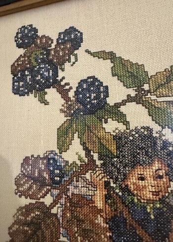 Diğer Bordo Çerçeveli Peri Temalı Nakış Tablo