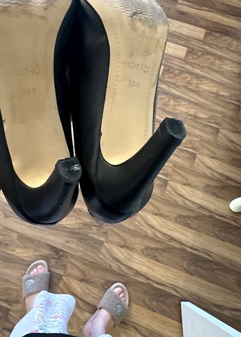 38,5 Beden siyah Renk Siyah Deri Stiletto Topuklu Kadın Ayakkabı