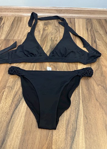 Siyah Strappy Kadın Bikini Takımı