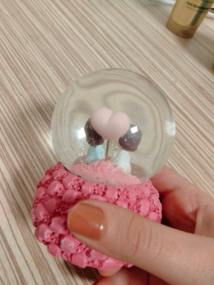 Pastel Pembe  Biblo Kar Küresi - Görsel 2